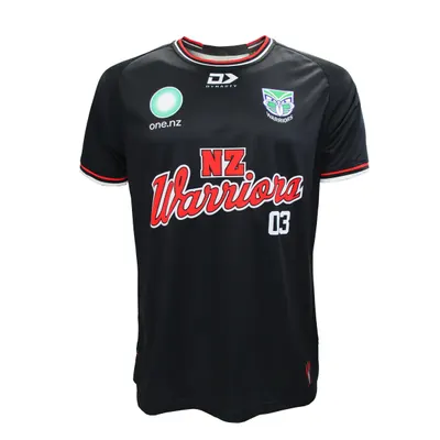 2024 New Zealand Warriors Warm Up Tee Black Jersey